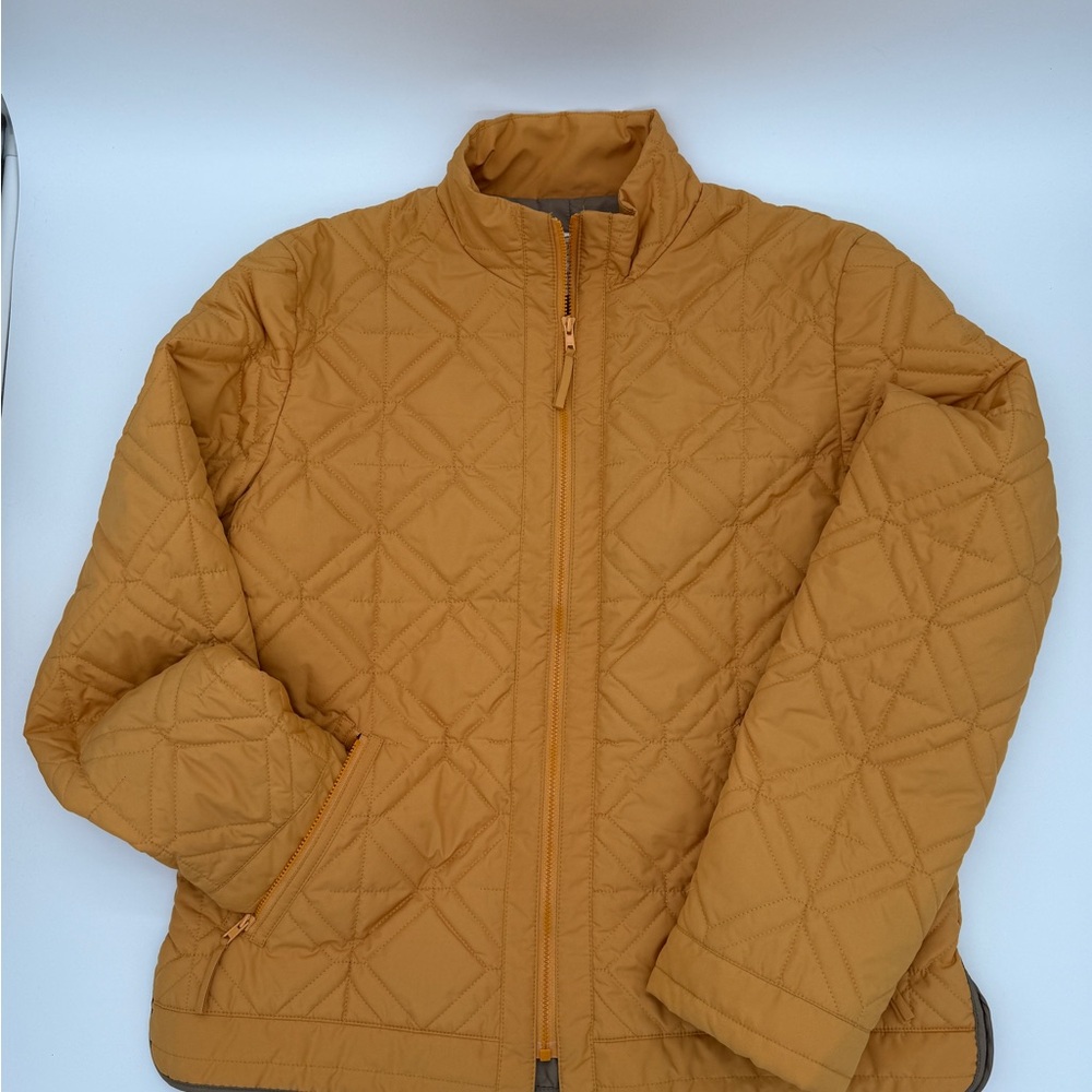 Quilted Countryside Jacket Womens Small Mustard Yellow Heritage Preppy Full Zip
